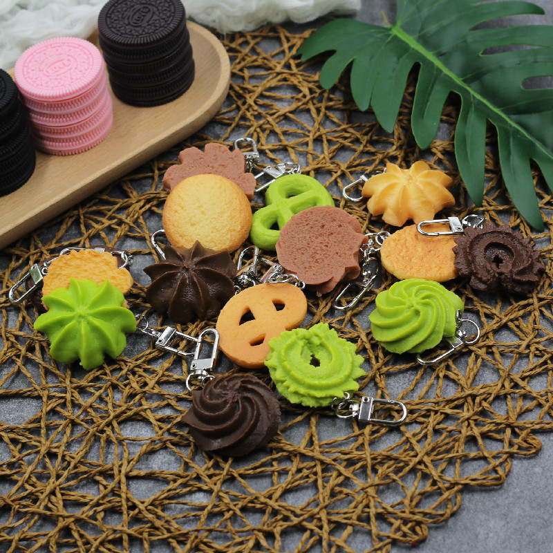 Zinc Food Snacks - Simulatie Voedsel Sleutelhanger Boterkoekjes Sleutelhanger Pvc