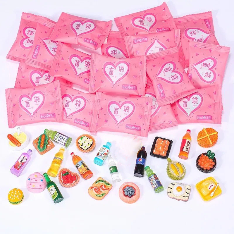 Food Snacks Drinks - Tas in willekeurige stijl Miniatuurvoedsel Speelgoed