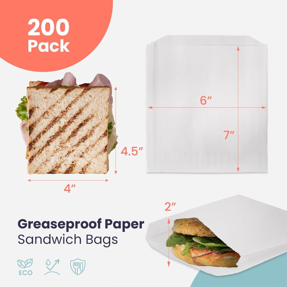 200 stuks vetwerende broodzakj - Food Snacks Images recensie en prijs