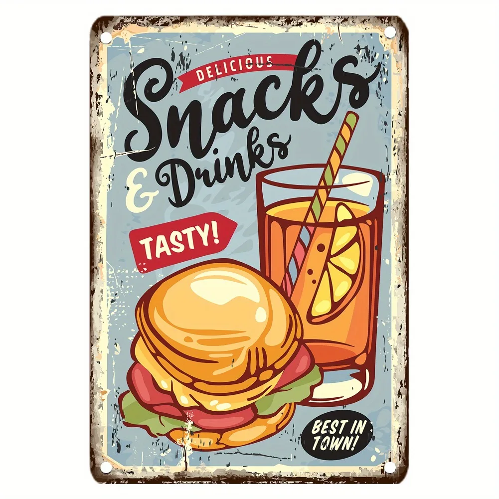 Vintage voedsel metalen bord,  - Food Snacks Drinks recensie en prijs