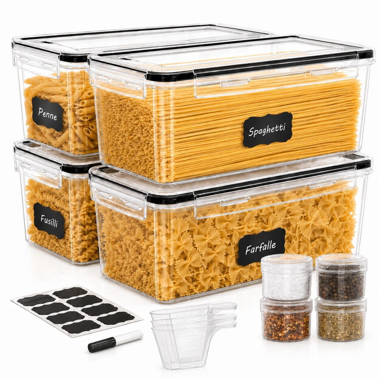8-delige luchtdichte voedselop - Snacks Food Labels recensie en prijs