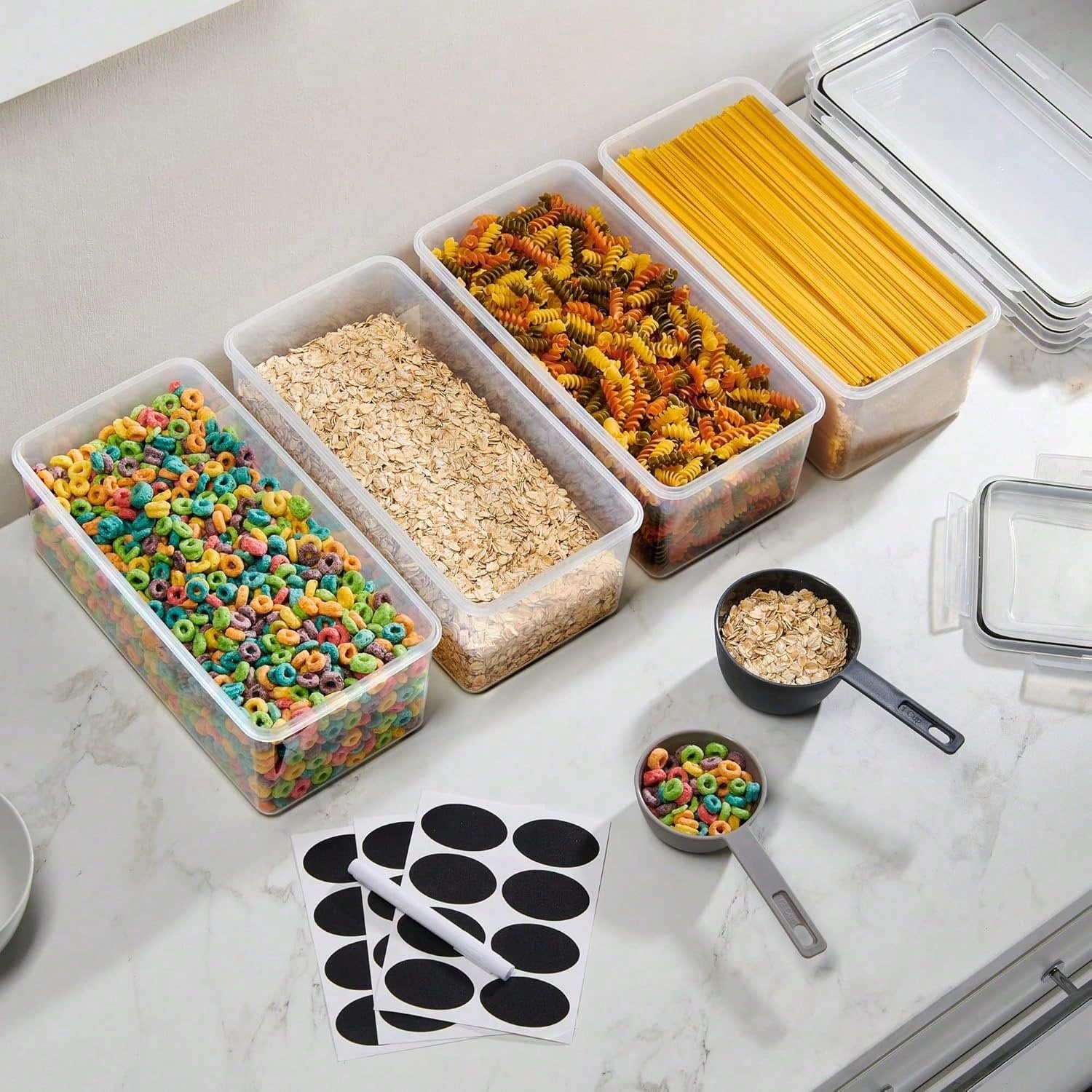 8-delige luchtdichte voedselop - Snacks Food Labels recensie en prijs