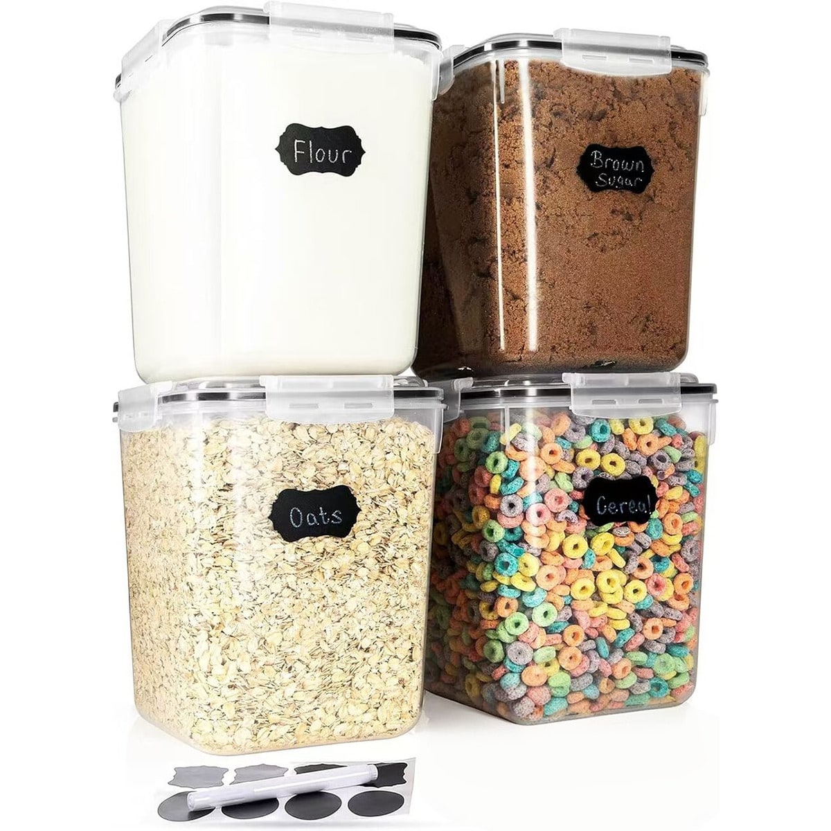 4 stuks grote voedselbewaarcon - Snacks Food Labels recensie en prijs