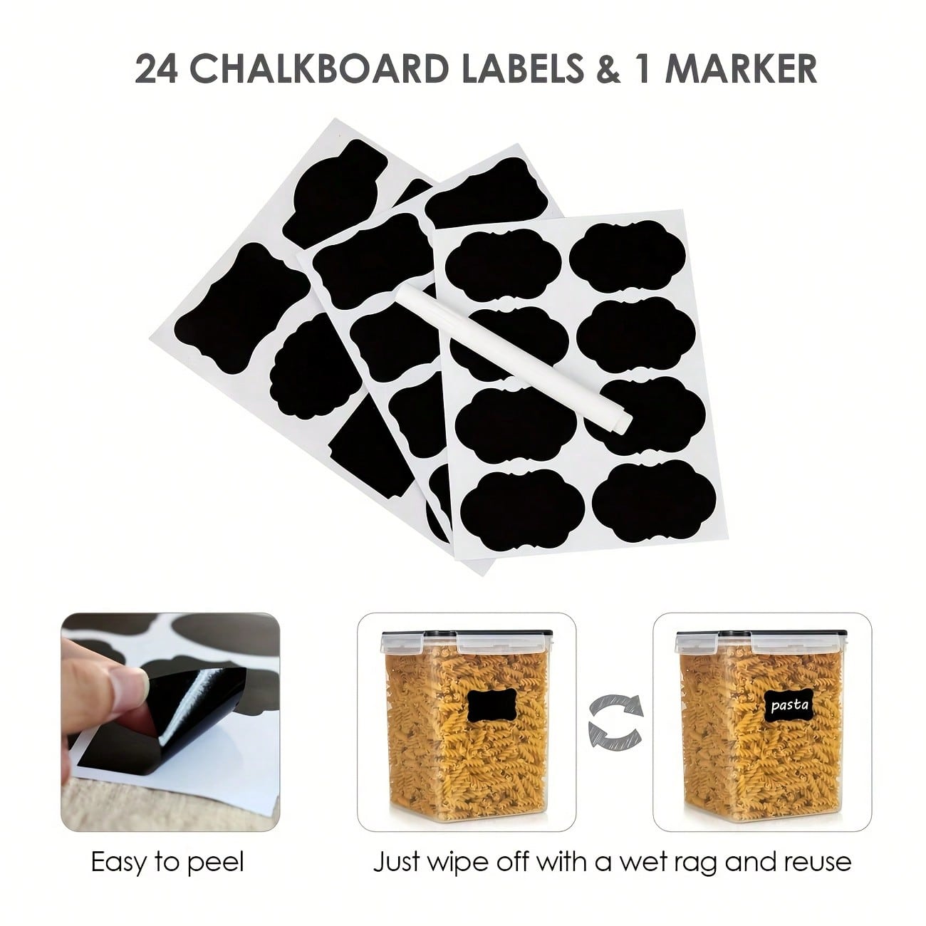 4 stuks grote voedselbewaarcon - Snacks Food Labels recensie en prijs